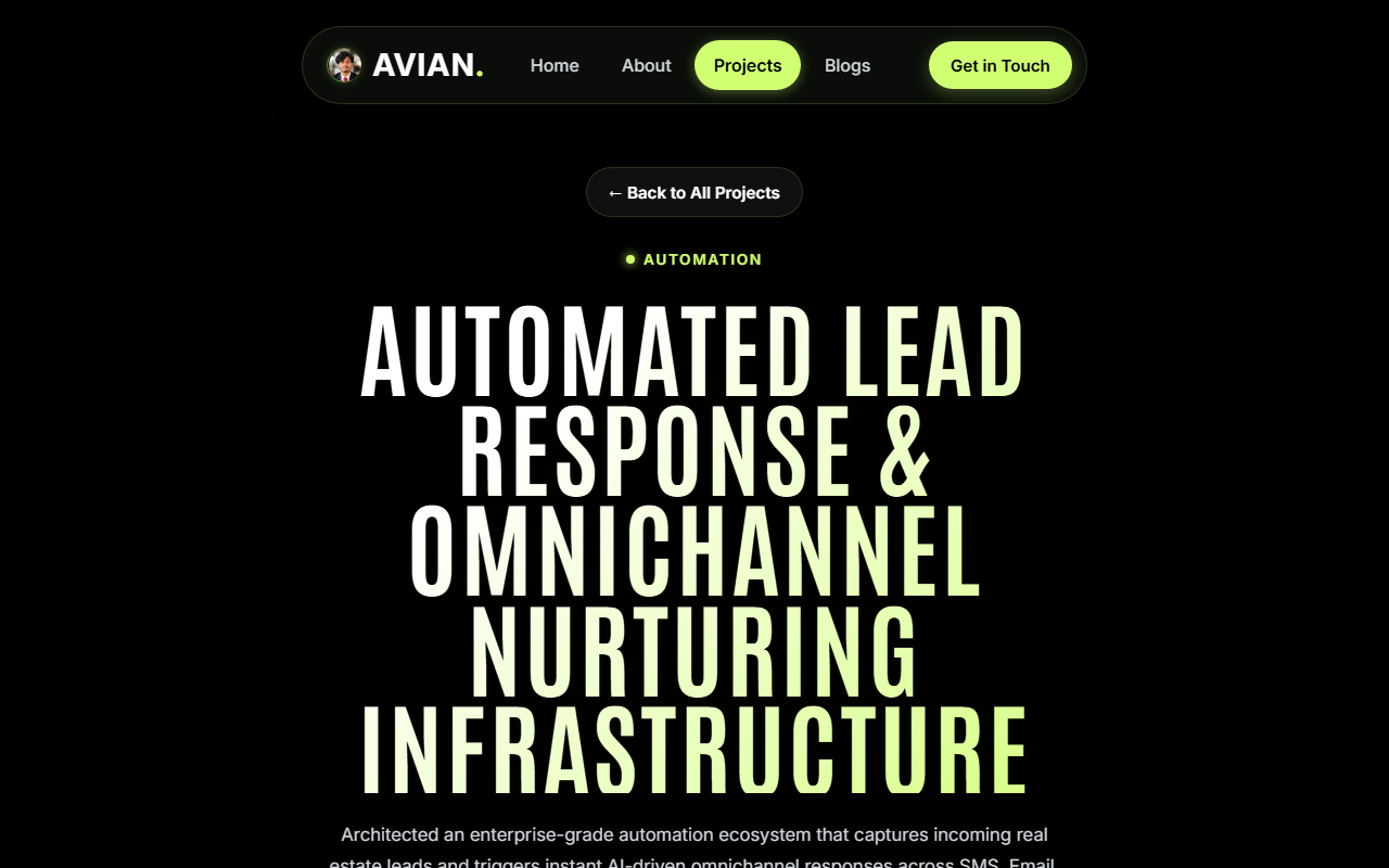 Automated Lead Response CRM & Omnichannel Infrastructure